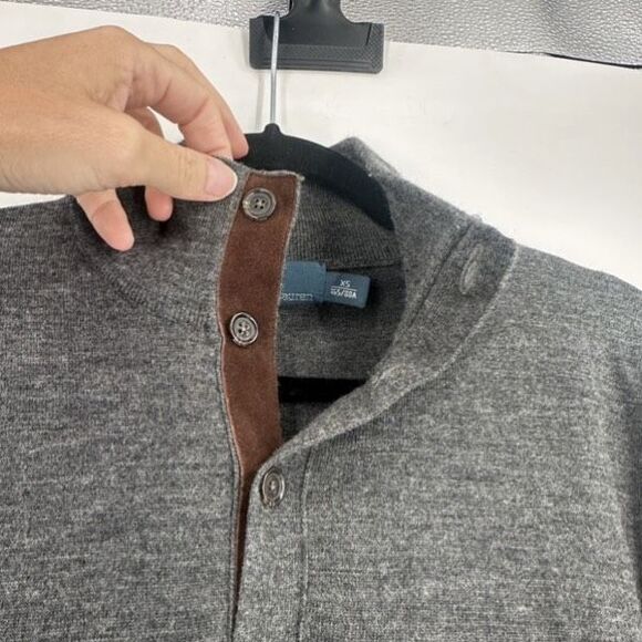 Vintage Polo Ralph Lauren Merino Wool Popover Sweater XS Leather Collar Preppy - Picture 3 of 9